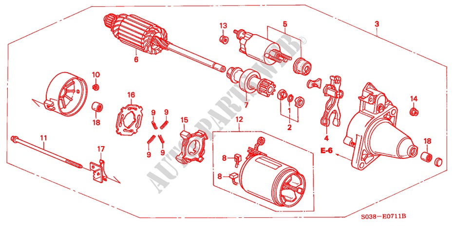 STARTER MOTOR (DENSO) for Honda CIVIC GLI 3 Doors 5 speed manual 2000