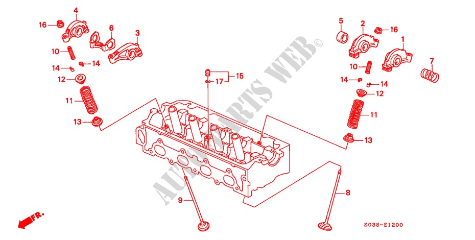 VALVE/ROCKER ARM (SOHC) for Honda CIVIC GLI 3 Doors 5 speed manual 2000