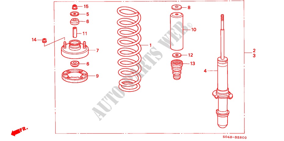 FRONT SHOCK ABSORBER for Honda CIVIC VTI 4 Doors full automatic 1996