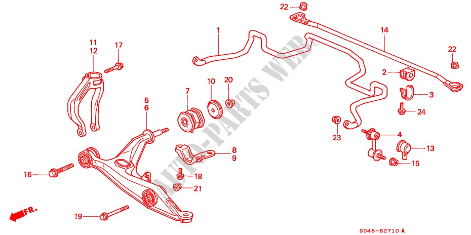 FRONT STABILIZER/ FRONT LOWER ARM for Honda CIVIC VTI 4 Doors full automatic 1998