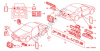 EMBLEMS for Honda PRELUDE SI 2 Doors 5 speed manual 1999