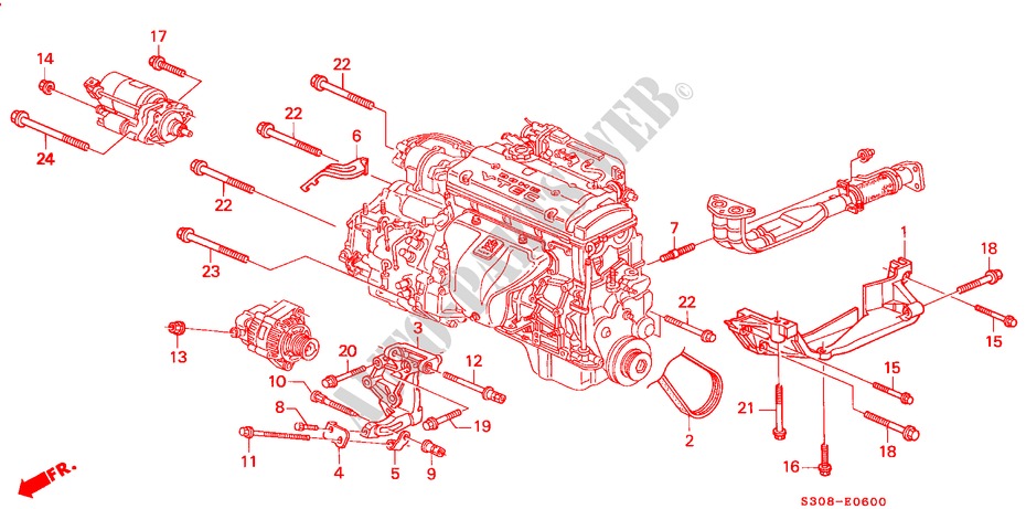 ALTERNATOR BRACKET for Honda PRELUDE TYPE-S 2 Doors 5 speed manual 2000