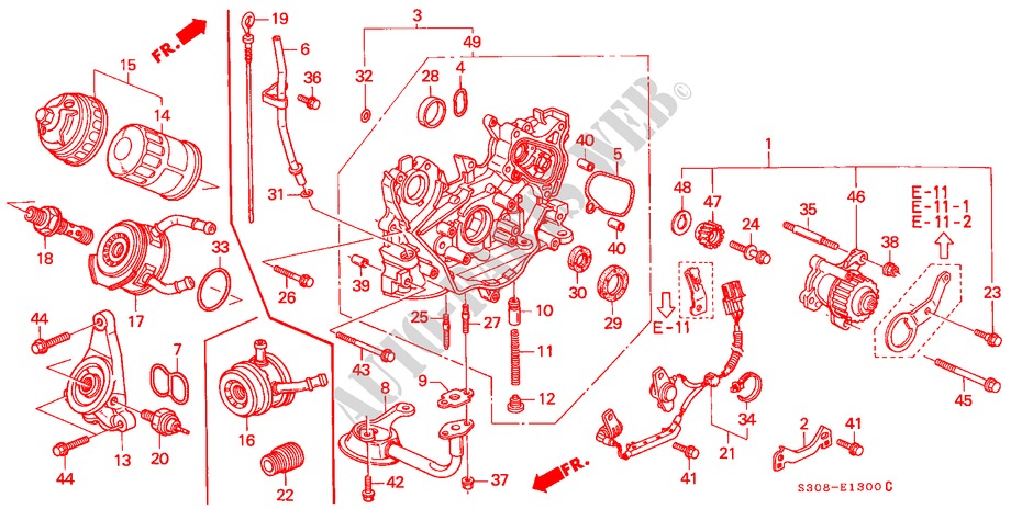 OIL PUMP/OIL STRAINER for Honda PRELUDE VTEC 2.2VTI 2 Doors 5 speed manual 1998