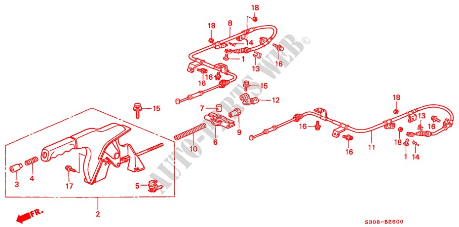 PARKING BRAKE for Honda PRELUDE TYPE-S 2 Doors 5 speed manual 2000