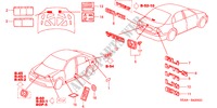 EMBLEMS/CAUTION LABELS for Honda CIVIC EXI 4 Doors 5 speed manual 2002