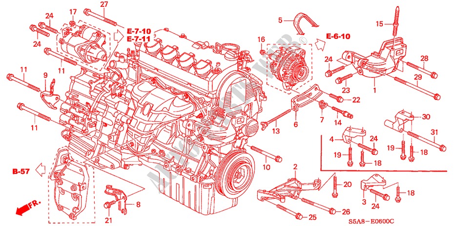 ENGINE MOUNTING BRACKET for Honda CIVIC EXI 4 Doors 5 speed manual 2002