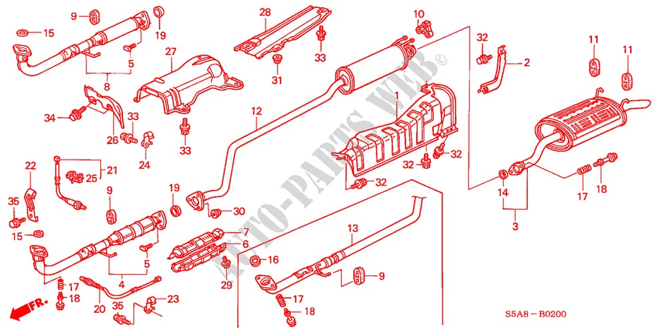 EXHAUST PIPE/SILENCER for Honda CIVIC VTI 4 Doors 5 speed manual 2001