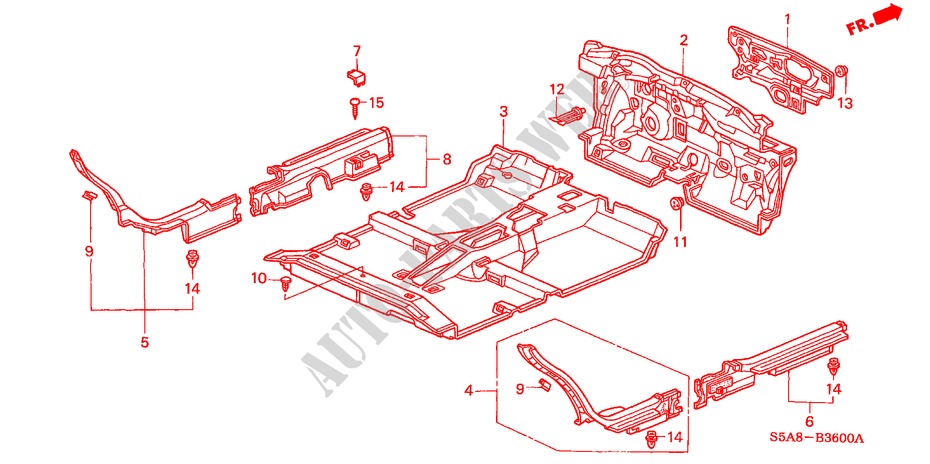 FLOOR MAT for Honda CIVIC EXI 4 Doors 5 speed manual 2001