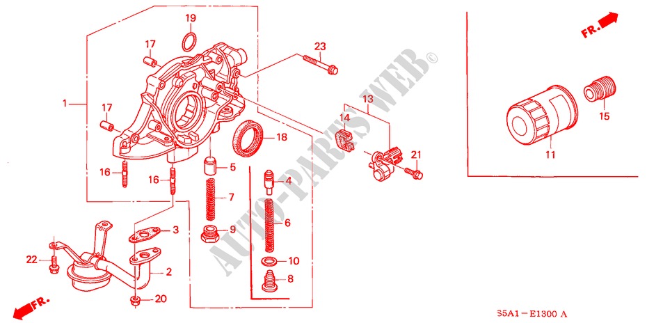 OIL PUMP/OIL STRAINER for Honda CIVIC EXI 4 Doors 5 speed manual 2001