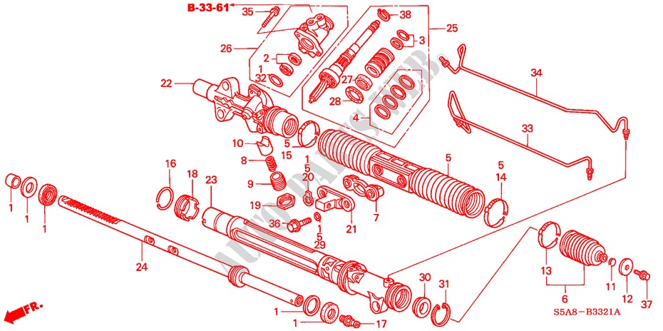 P.S. GEAR BOX COMPONENTS (HPS)(RH) for Honda CIVIC EXI 4 Doors 5 speed manual 2001
