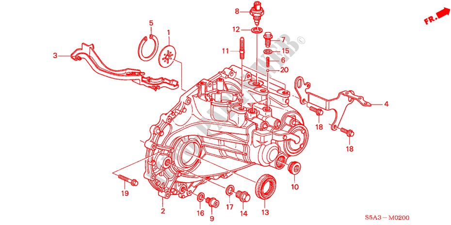TRANSMISSION CASE for Honda CIVIC EXI 4 Doors 5 speed manual 2001