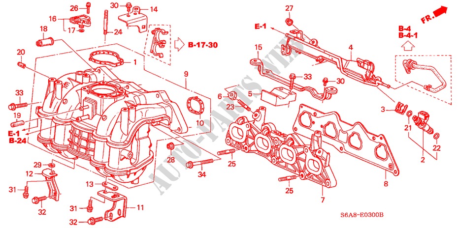 INTAKE MANIFOLD for Honda CIVIC VI 5 Doors 5 speed manual 2001