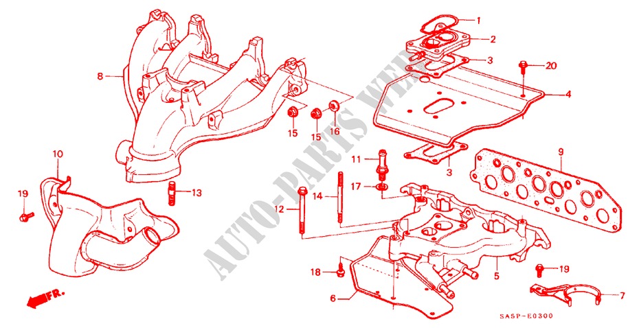 CARBURETOR INSULATOR/ MANIFOLD for Honda ACCORD EX 4 Doors 5 speed manual 1982