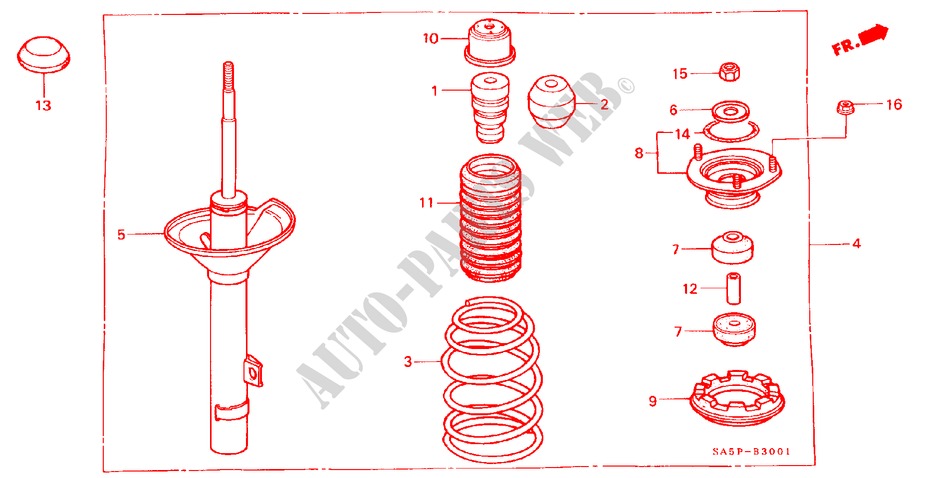 REAR SHOCK ABSORBER for Honda ACCORD GL 3 Doors 3 speed automatic 1982