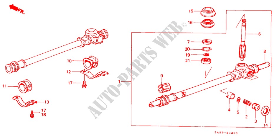 STEERING GEAR BOX for Honda ACCORD GL 3 Doors 5 speed manual 1982