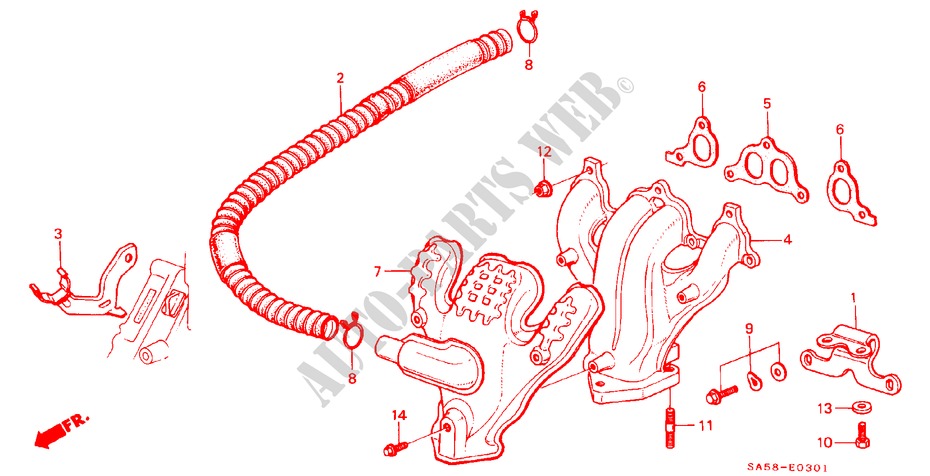 EXHAUST MANIFOLD for Honda ACCORD STD 3 Doors 4 speed automatic 1984