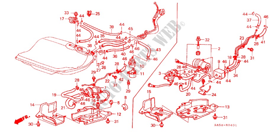 FUEL PUMP/FUEL STRAINER for Honda ACCORD EX 1600 4 Doors 5 speed manual 1984