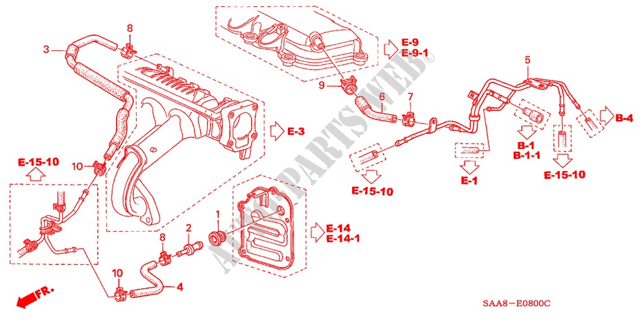 BREATHER PIPE for Honda JAZZ VTI 5 Doors 5 speed manual 2005