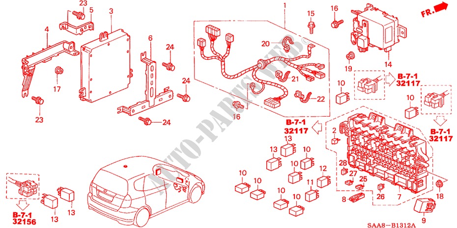 CONTROL UNIT (CABIN) ('04 ) for Honda JAZZ 1.3GLI 5 Doors 5 speed manual 2005