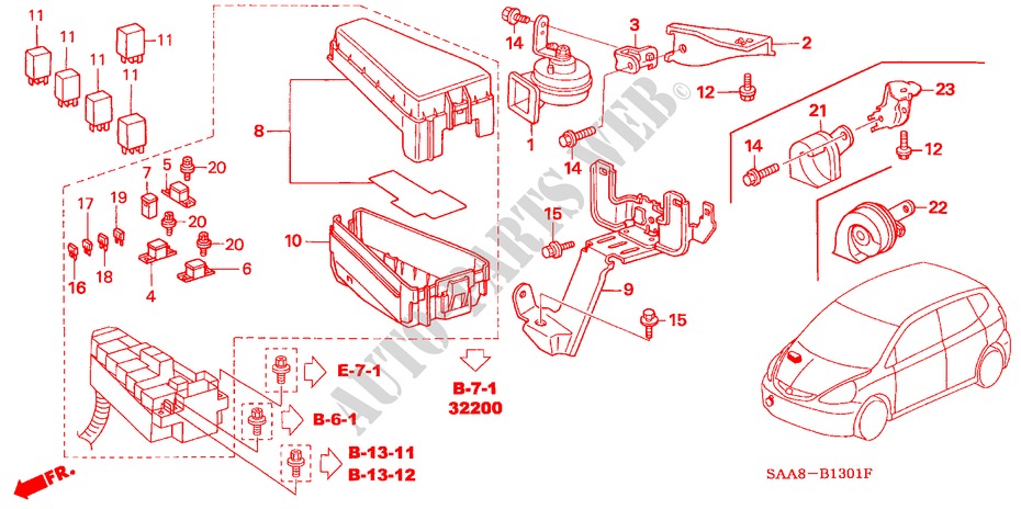 CONTROL UNIT(ENGINE ROOM) for Honda JAZZ 1.3GLI 5 Doors 5 speed manual 2005
