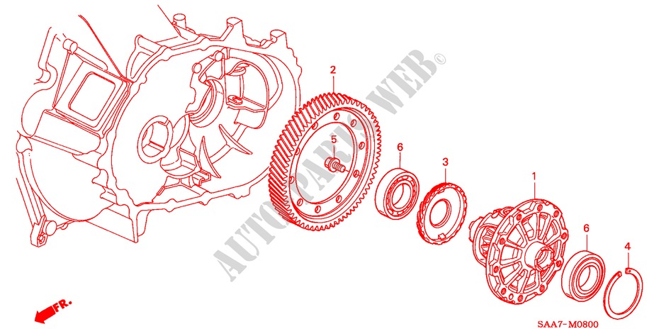 DIFFERENTIAL for Honda JAZZ VTI 5 Doors 5 speed manual 2005