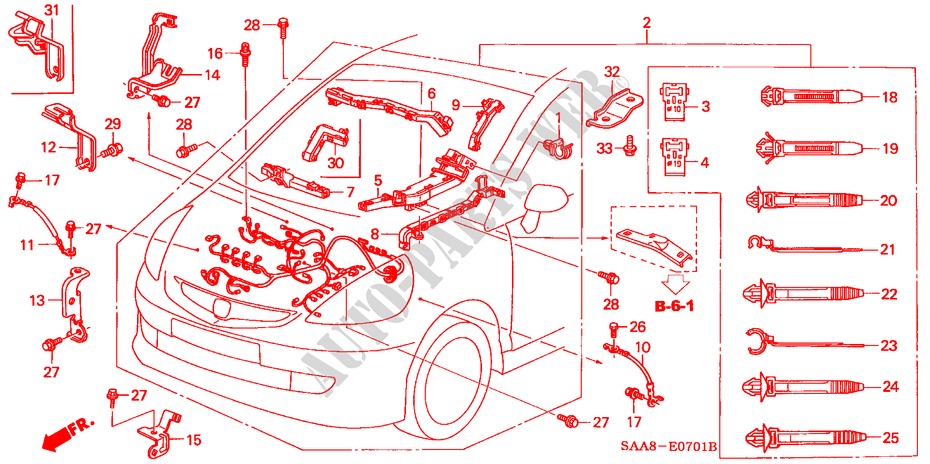 ENGINE WIRE HARNESS for Honda JAZZ VTI 5 Doors 5 speed manual 2005
