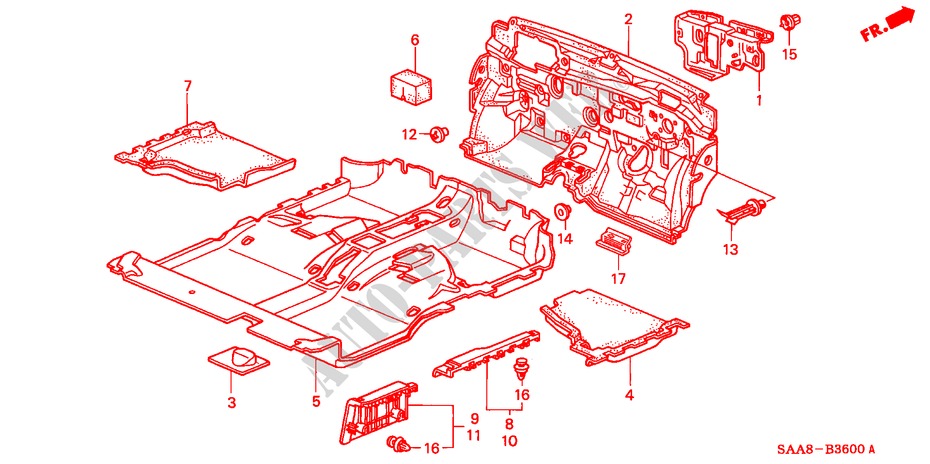 FLOOR MAT for Honda JAZZ 1.3GLI 5 Doors 5 speed manual 2005