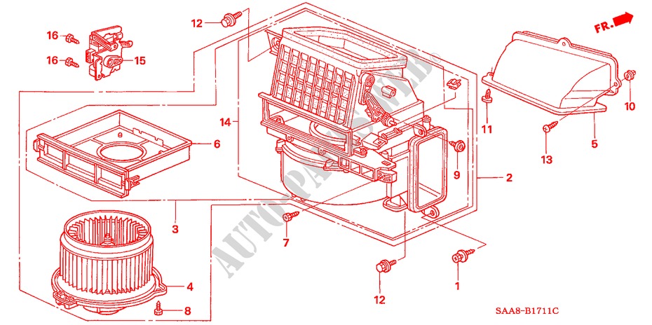 HEATER BLOWER for Honda JAZZ VTI 5 Doors 5 speed manual 2005