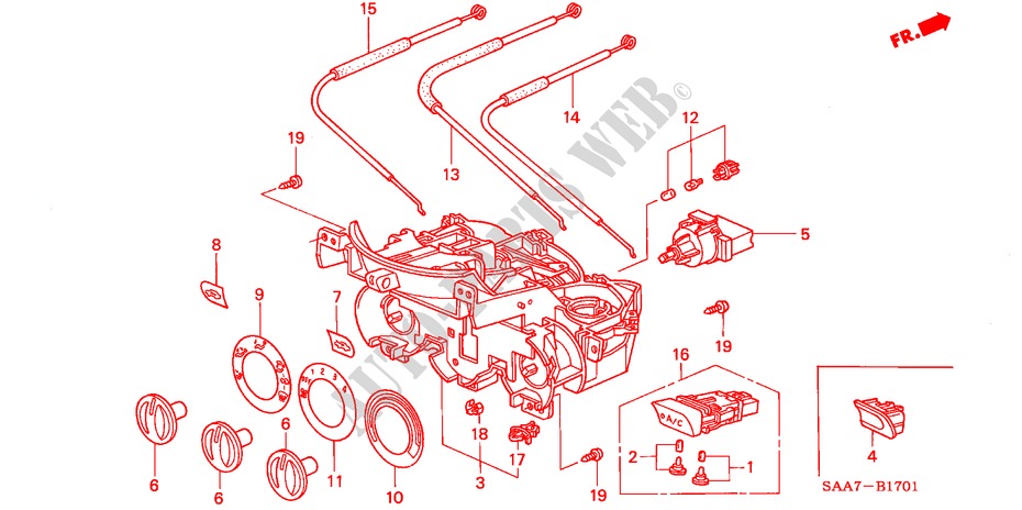 HEATER CONTROL (MANUAL) for Honda JAZZ VTI 5 Doors 5 speed manual 2005