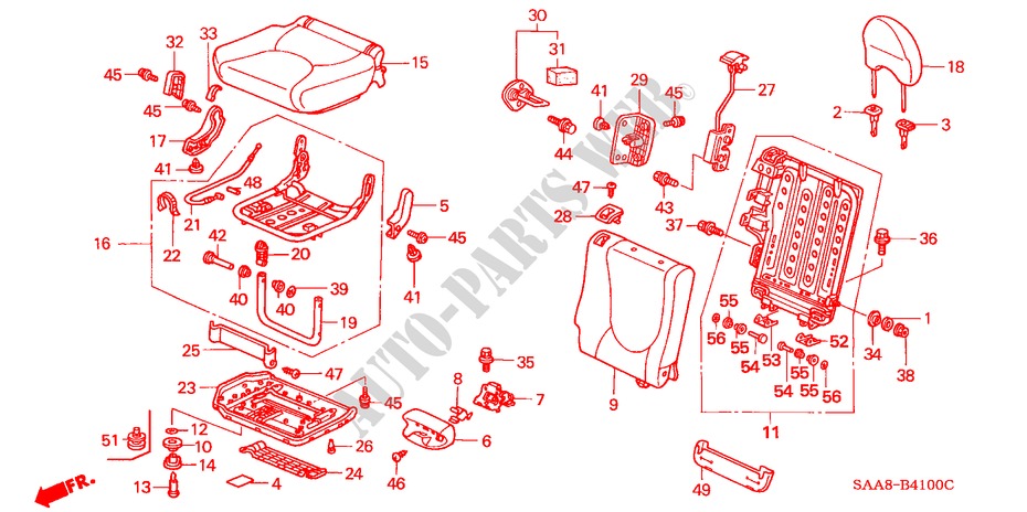 REAR SEAT (R.) for Honda JAZZ 1.3GLI 5 Doors 5 speed manual 2005