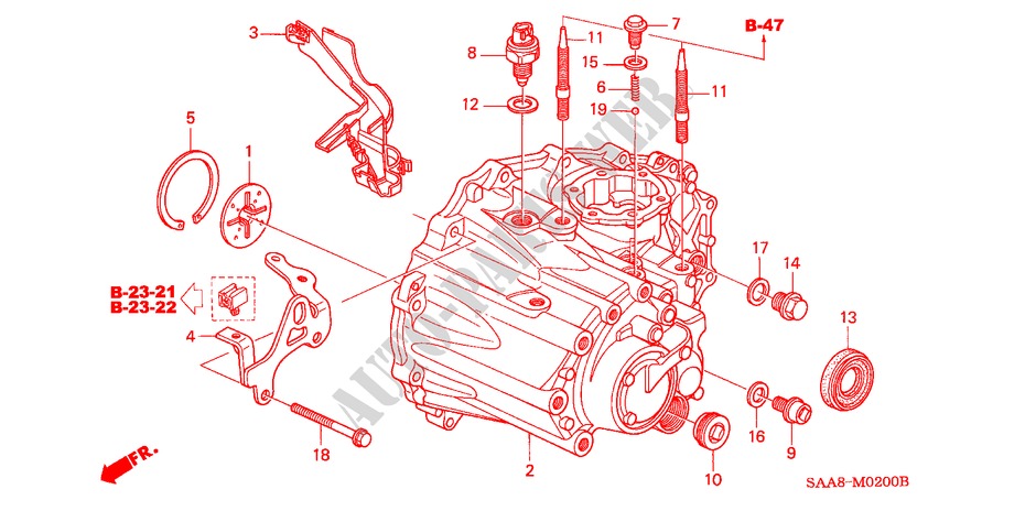 TRANSMISSION CASE for Honda JAZZ VTI 5 Doors 5 speed manual 2005