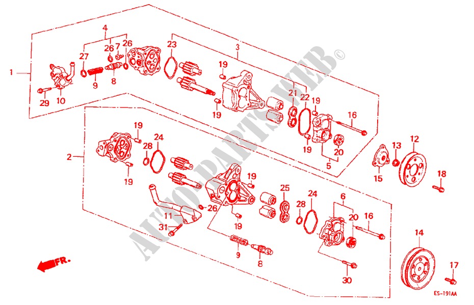P.S. PUMP COMPONENTS for Honda PRELUDE EX 2 Doors 4 speed automatic 1983