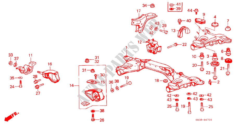 ENGINE MOUNTS for Honda CIVIC GL 4 Doors 5 speed manual 1985