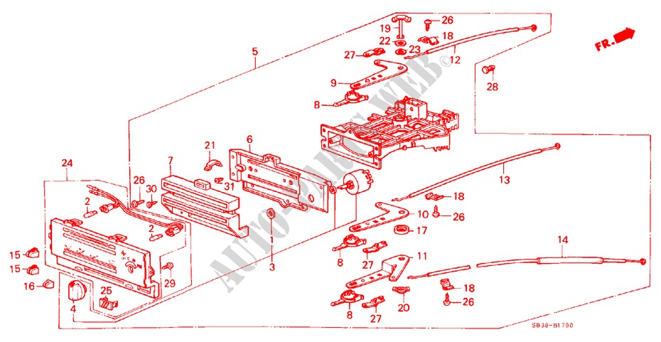 HEATER LEVER for Honda CIVIC GL 3 Doors 5 speed manual 1985