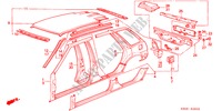 BODY STRUCTURE COMPONENTS (3) for Honda CIVIC SHUTTLE DX 5 Doors 3 speed automatic 1985
