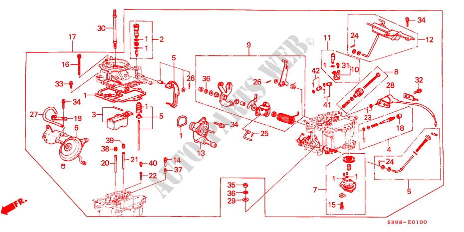 CARBURETOR for Honda CIVIC SHUTTLE DX 5 Doors 4 speed automatic 1986