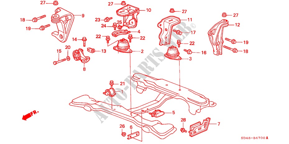 ENGINE MOUNTS for Honda LEGEND XI EXCLUSIVE 4 Doors 5 speed manual 1989