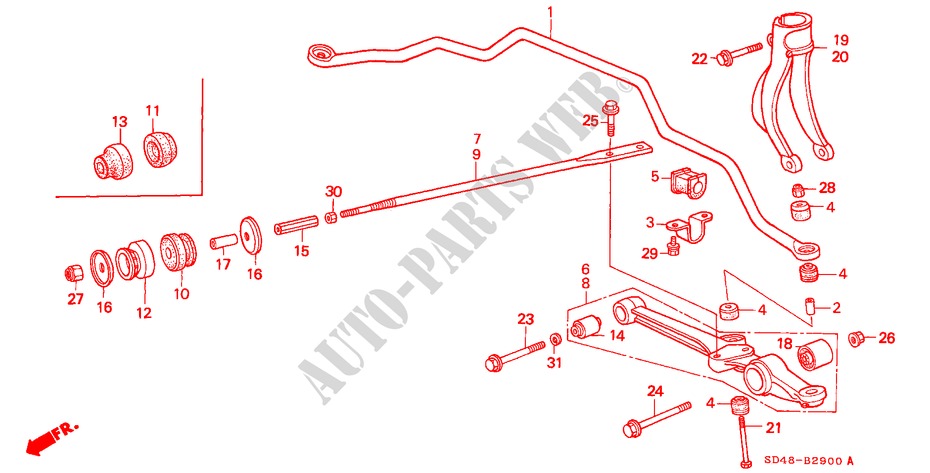 FRONT LOWER ARM/ FRONT STABILIZER for Honda LEGEND ZI 4 Doors 4 speed automatic 1989