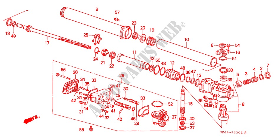 P.S. GEAR BOX COMPONENTS (LH) for Honda LEGEND XI 4 Doors 5 speed manual 1986