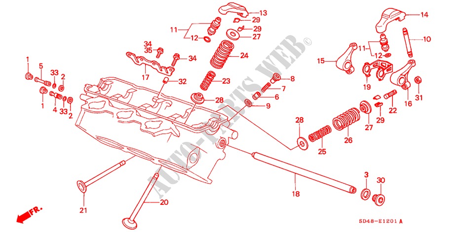 VALVE/ROCKER ARM (REAR) for Honda LEGEND ZI 4 Doors 4 speed automatic 1989