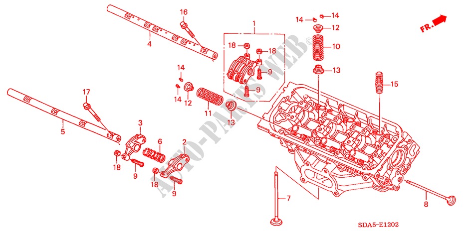 VALVE/ROCKER ARM (REAR) (V6) for Honda ACCORD 3.0 SIR 4 Doors 5 speed automatic 2005