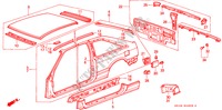 BODY STRUCTURE COMPONENTS (3) (3D) for Honda ACCORD STD 3 Doors 4 speed automatic 1989