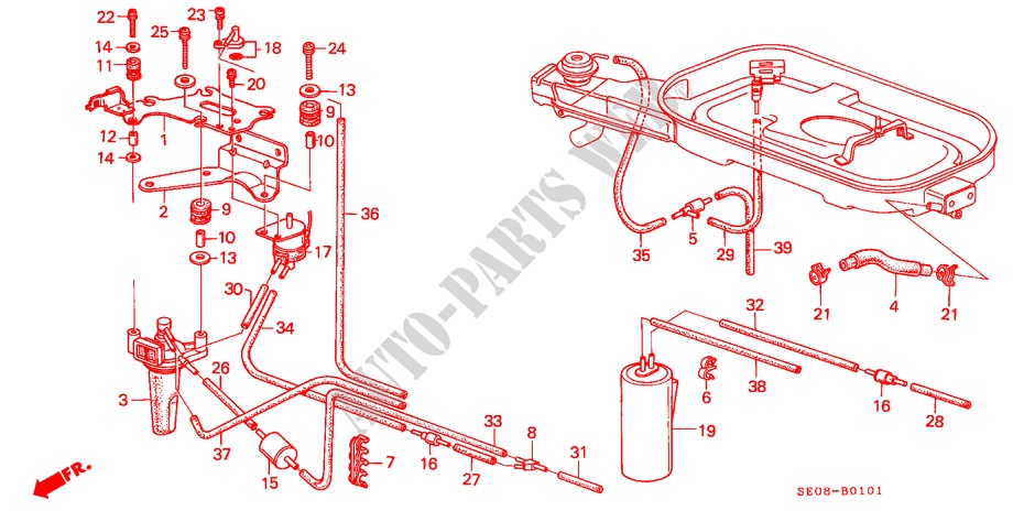 AIR CLEANER TUBING (CARBURETOR) for Honda ACCORD EX 3 Doors 5 speed manual 1986