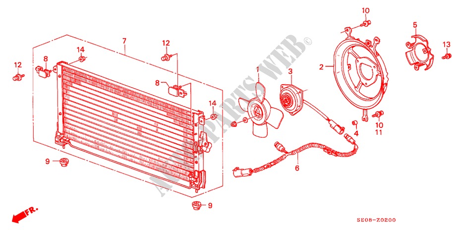 AIR CONDITIONER (CONDENSER) for Honda ACCORD EX 3 Doors 5 speed manual 1986