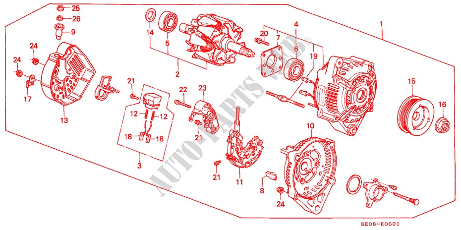 ALTERNATOR for Honda ACCORD EX 3 Doors 5 speed manual 1986