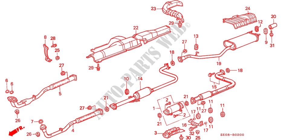 EXHAUST PIPE for Honda ACCORD STD 3 Doors 4 speed automatic 1986
