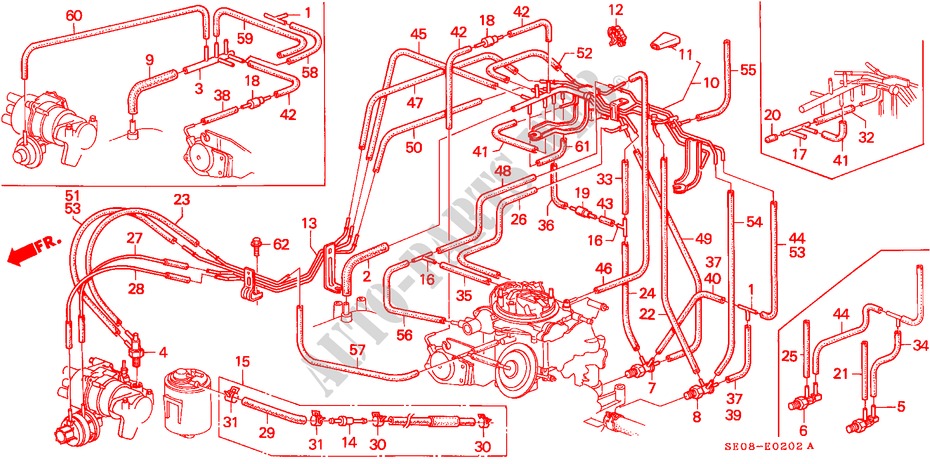 INSTALL PIPE TUBING (3) for Honda ACCORD EX 3 Doors 5 speed manual 1986