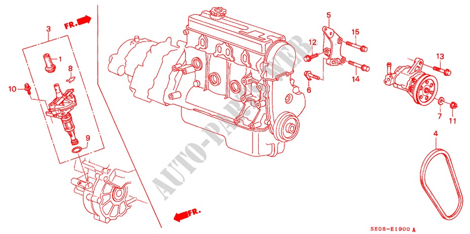 POWER STEERING PUMP/ SPEED SENSOR for Honda ACCORD EX 4 Doors 5 speed manual 1988