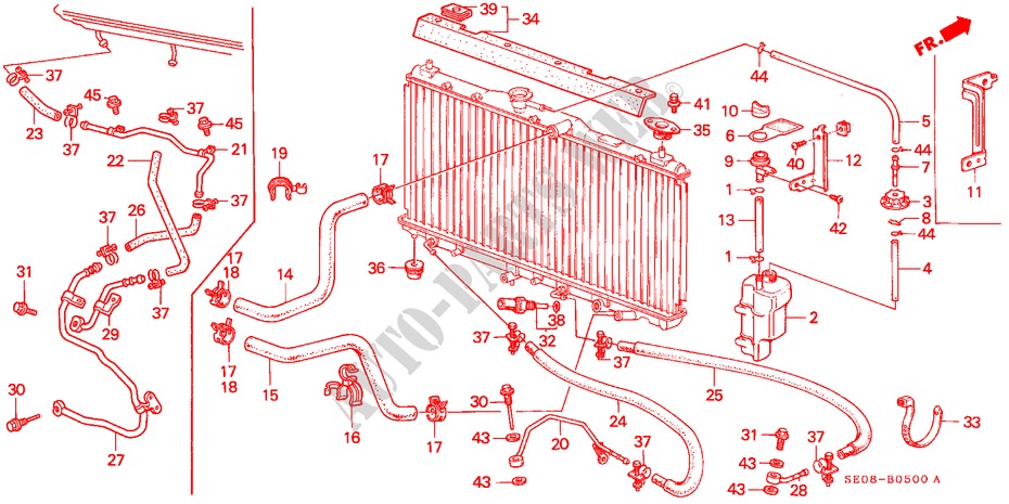 RADIATOR HOSE/ RESERVE TANK for Honda ACCORD EX 3 Doors 5 speed manual 1988