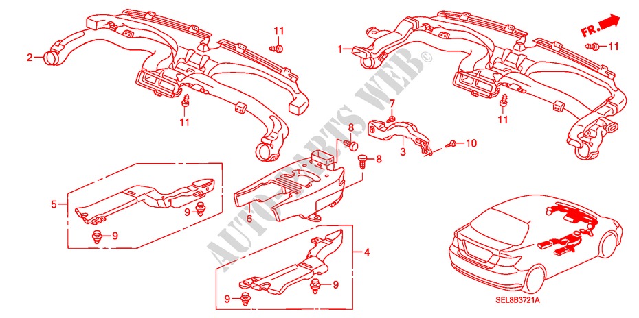 DUCT (RH) for Honda CITY ZX VTI-L 4 Doors 5 speed manual 2008